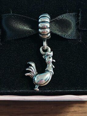 Authentic Pandora Rule the Roost Rooster Dangle Charm – 791096 Sterling Silver